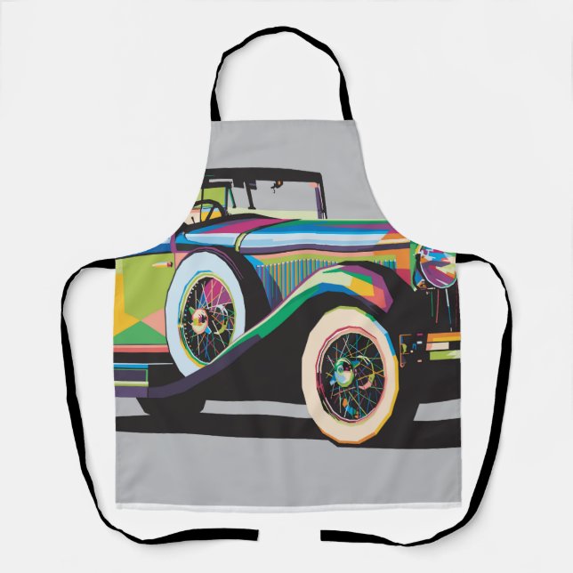 Colourful classic car apron (Front)