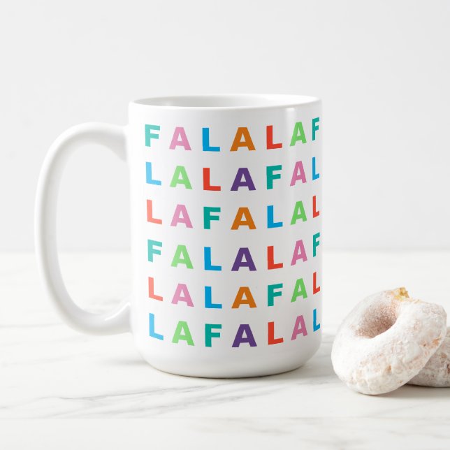 Colourful Classic FA LA LA LA Season Coffee Mug (With Donut)