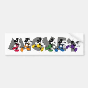 Colourful Classic Mickey Poses Bumper Sticker