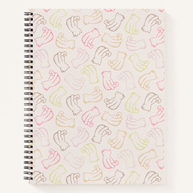 Colourful Classic Pooh Pattern Notebook (Front)