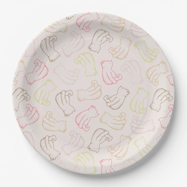 Colourful Classic Pooh Pattern Paper Plate (Front)
