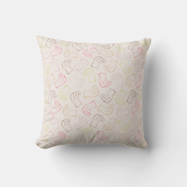 Colourful Classic Pooh Pattern Throw Pillow (Front)
