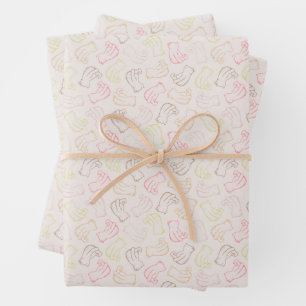 Colourful Classic Pooh Pattern Wrapping Paper Sheet