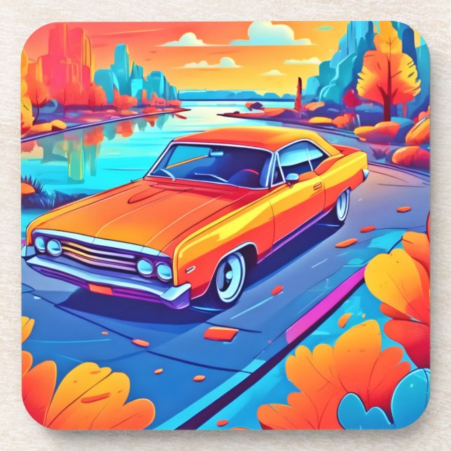 Colourful Classic Ride Design Coaster (Front)