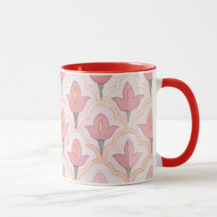 Colourful classic tulip pattern for family pink re mug