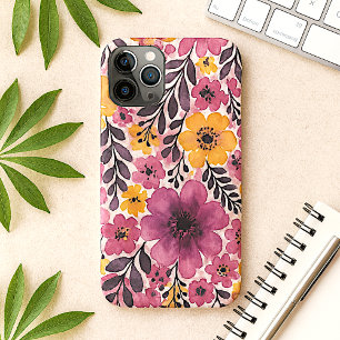 Colourful Classy Delicate Watercolor Flowers iPhone 11 Pro Max Case