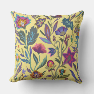 Colourful classy Victorian decor for mama l Yellow Throw Pillow
