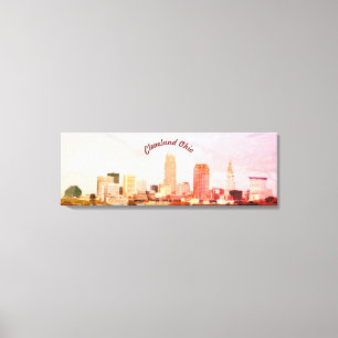 Colourful Cleveland Skyline Canvas Print
