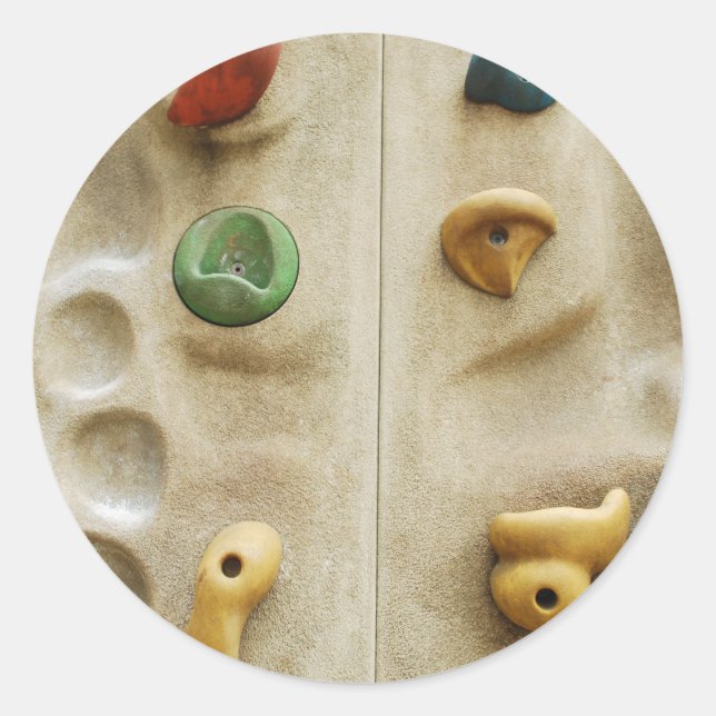Colourful Climbing Wall Rocks Classic Round Sticker (Front)