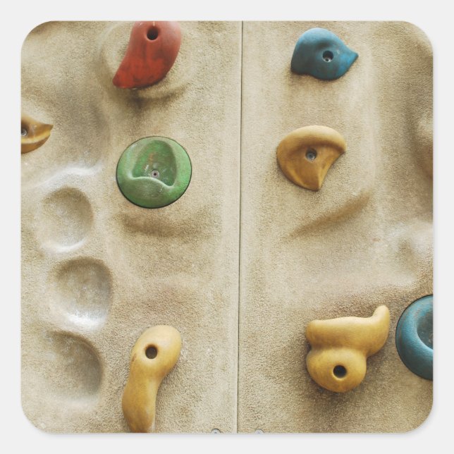 Colourful Climbing Wall Rocks Square Sticker (Front)