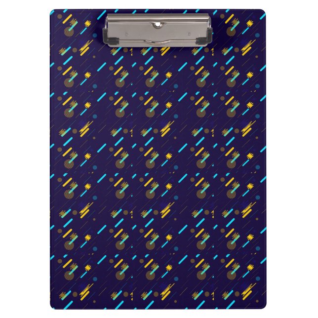 Colourful clipboard featuring a dark blue backgrou (Front)
