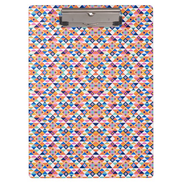 Colourful clipboard with geometric pattern (Front)