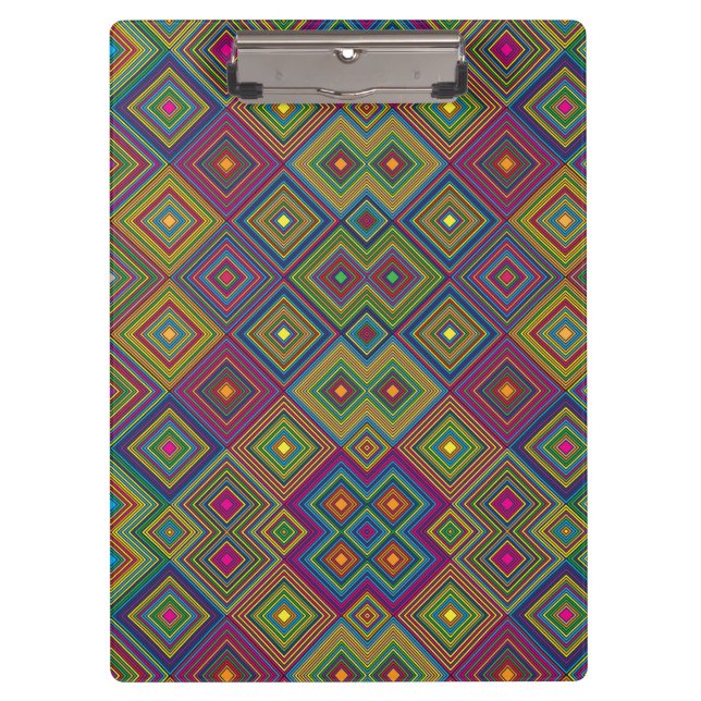 Colourful clipboard with vibrant geometric diamond (Front)