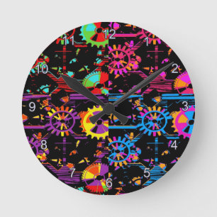 Colourful Clock Gears and Cogs Fun