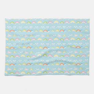 Colourful Cloud and Rainbow Seamless Kitchen Towel