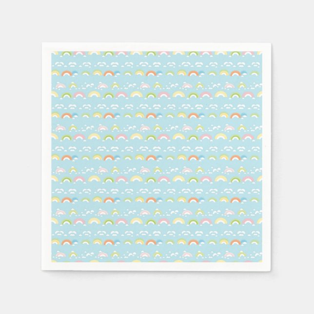 Colourful Cloud and Rainbow Seamless Napkin (Front)
