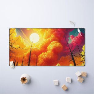 Colourful Cloud Design Desk Mat