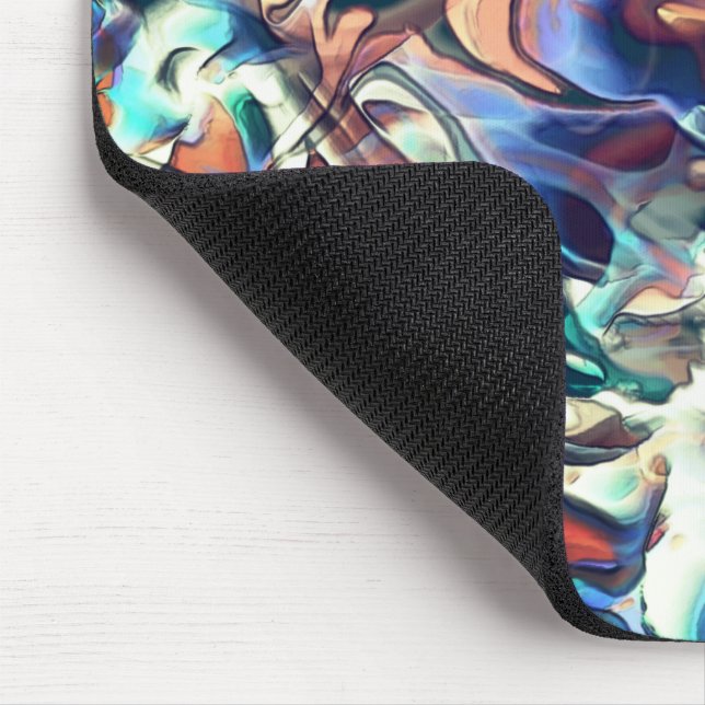 Colourful clouds carved in shades of blue and brow mouse pad (Corner)