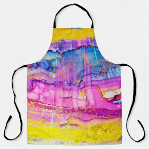 Colourful clouds macro, ink splatter. apron