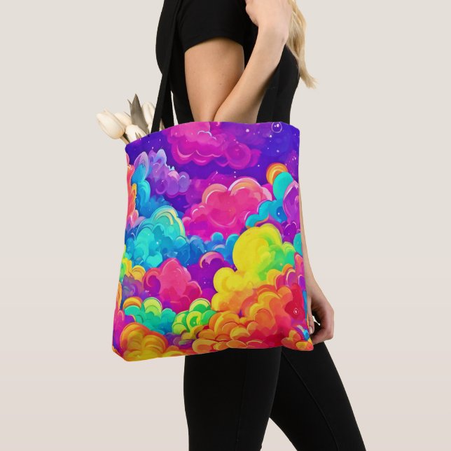 Colourful Cloudscape Art Tote Bag (Close Up)