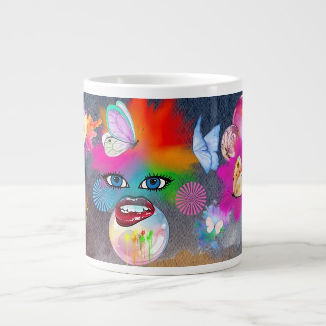 colourful Clown Character Large Coffee Mug (Front)
