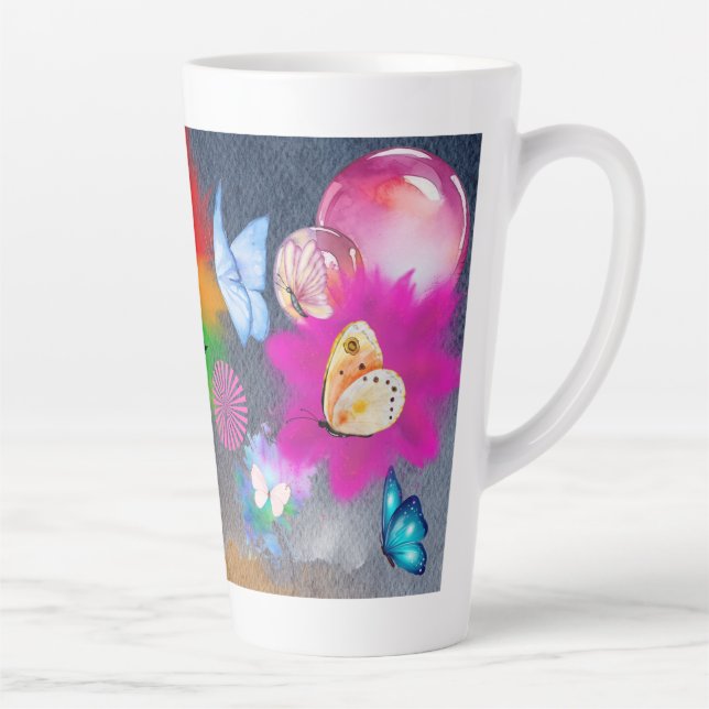 Colourful Clown Charatcer Latte Mug (Right)