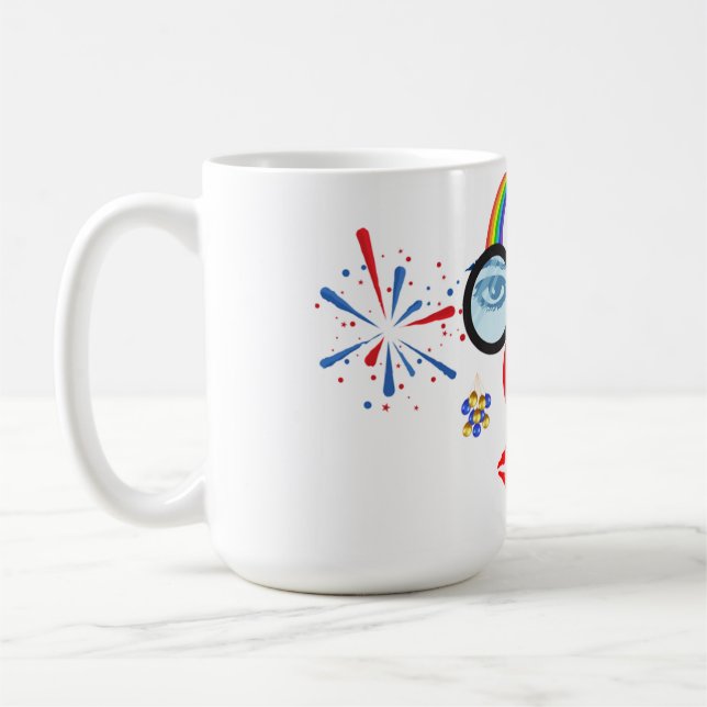 Colourful clown coffee mug (Left)