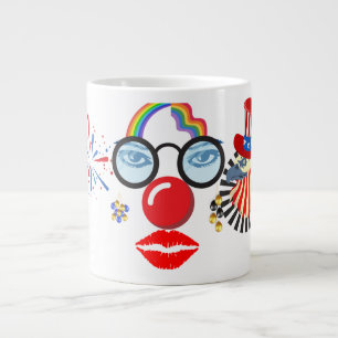 Colourful clown large coffee mug