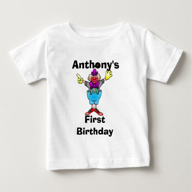 Colourful Clown Personalized Baby Tee (Front)