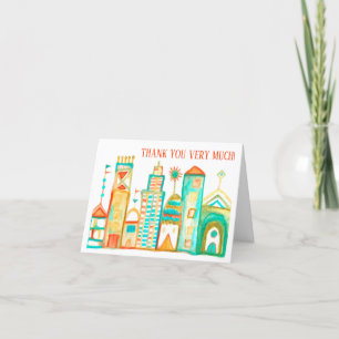 Colourful Clown Town Thank You CUSTOMIZE IT Card