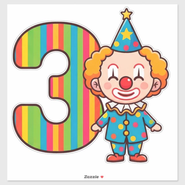 Colourful Clown With Rainbow Number (Sheet)