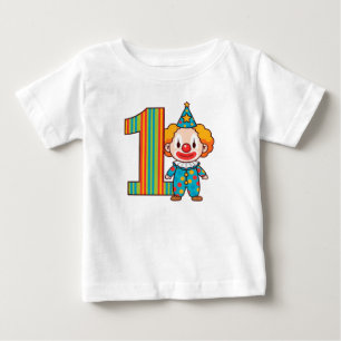 Colourful Clown With Rainbow Number Baby T-Shirt