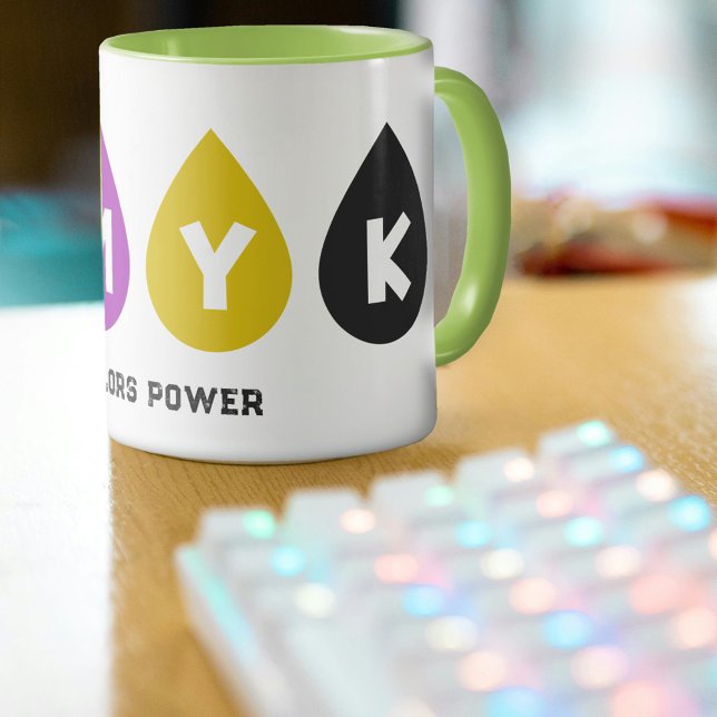 Colourful CMYK Ink Drops Mug (Colorful CMYK Ink Drops Mug)