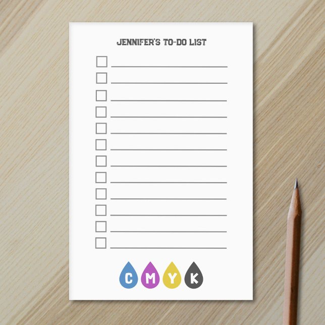Colourful CMYK Ink Drops To-Do List  Post-it Notes (Colorful CMYK Ink Drops To-Do List Post-it Notes)