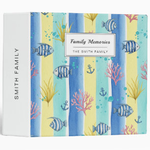 Colourful Coastal Sea Life Pattern (10) Binder