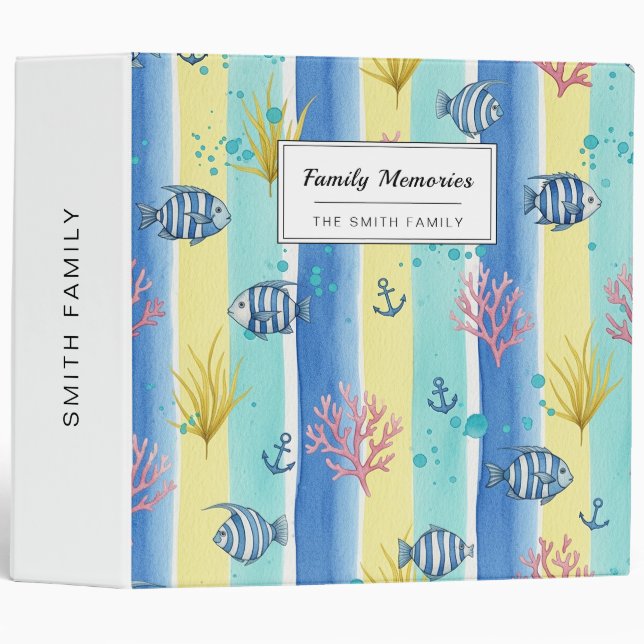 Colourful Coastal Sea Life Pattern (10) Binder (Front/Spine)
