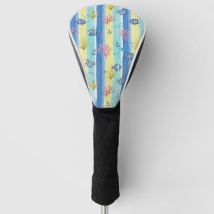 Colourful Coastal Sea Life Pattern (10) Golf Head Cover