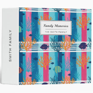 Colourful Coastal Sea Life Pattern (11) Binder