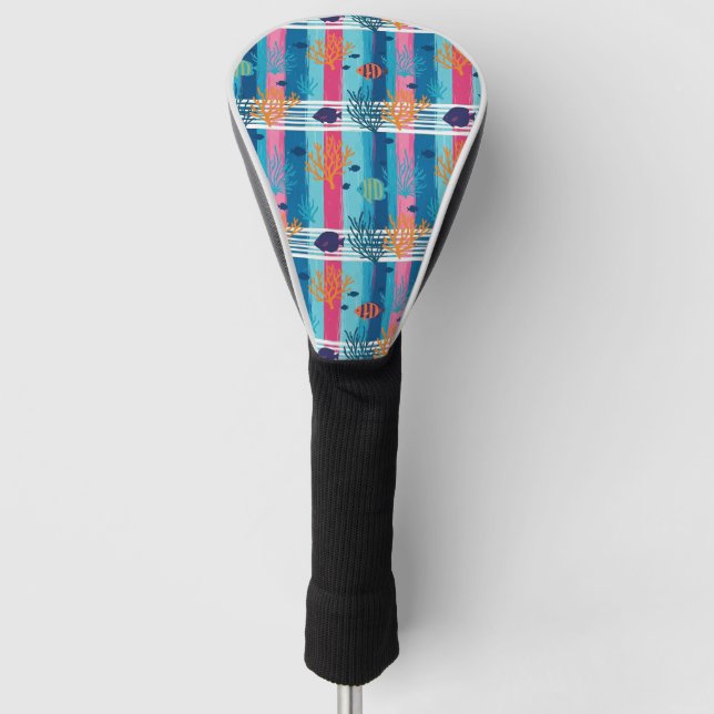 Colourful Coastal Sea Life Pattern (11) Golf Head Cover (Front)