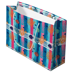 Colourful Coastal Sea Life Pattern (11) Large Gift Bag