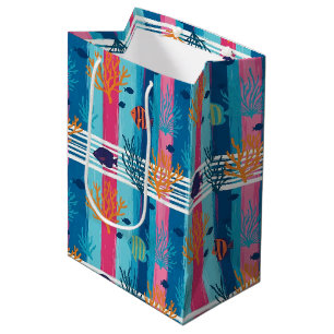 Colourful Coastal Sea Life Pattern (11) Medium Gift Bag
