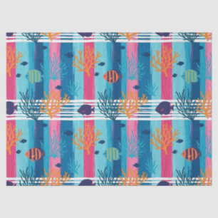 Colourful Coastal Sea Life Pattern (11) Tissue Paper