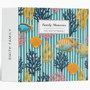 Colourful Coastal Sea Life Pattern (12) Binder