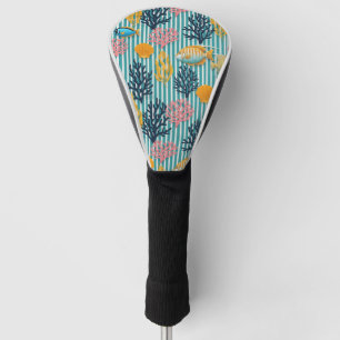 Colourful Coastal Sea Life Pattern (12) Golf Head Cover