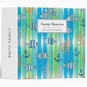 Colourful Coastal Sea Life Pattern (13) Binder