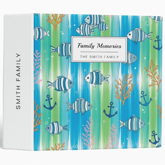 Colourful Coastal Sea Life Pattern (13) Binder (Front/Spine)