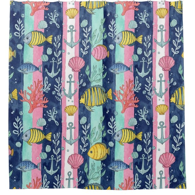 Colourful Coastal Sea Life Pattern (2) (Front)