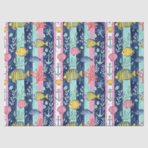 Colourful Coastal Sea Life Pattern (2) Tissue Paper