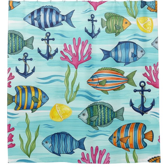 Colourful Coastal Sea Life Pattern (3) (Front)