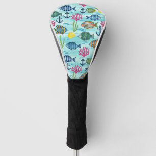 Colourful Coastal Sea Life Pattern (3) Golf Head Cover